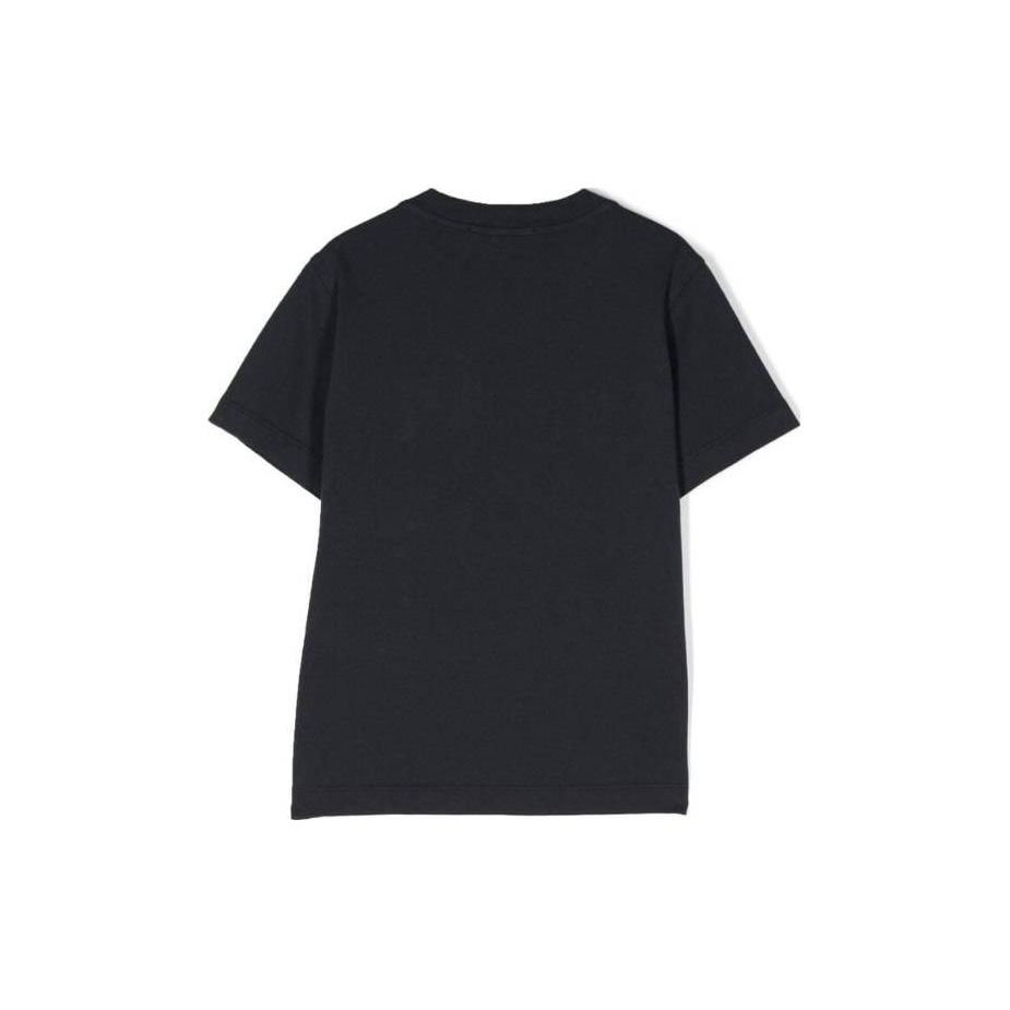 Stone Island Solid Color Pocket Round Neck Short Sleeve T-Shirt Kids Tops Black 781620247-V0020