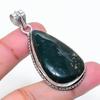 Natural Bloodstone Gemstone Handmade 925 Sterling Silver Pendant 2.09" AP-15314