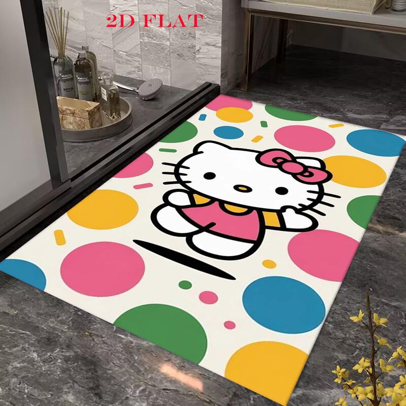 Hello Kitty Neon Stripes carpet Camping Trip Suitable For All Seasons Nap carpet Outdoor Plush carpet Bedroom