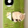 2-3 Tiers Cat House Enclosed Hut Cat Climbing Tree Kitten Scratching Post W/ Hanging Ball Toy for Cats Sleeping Resting Playing