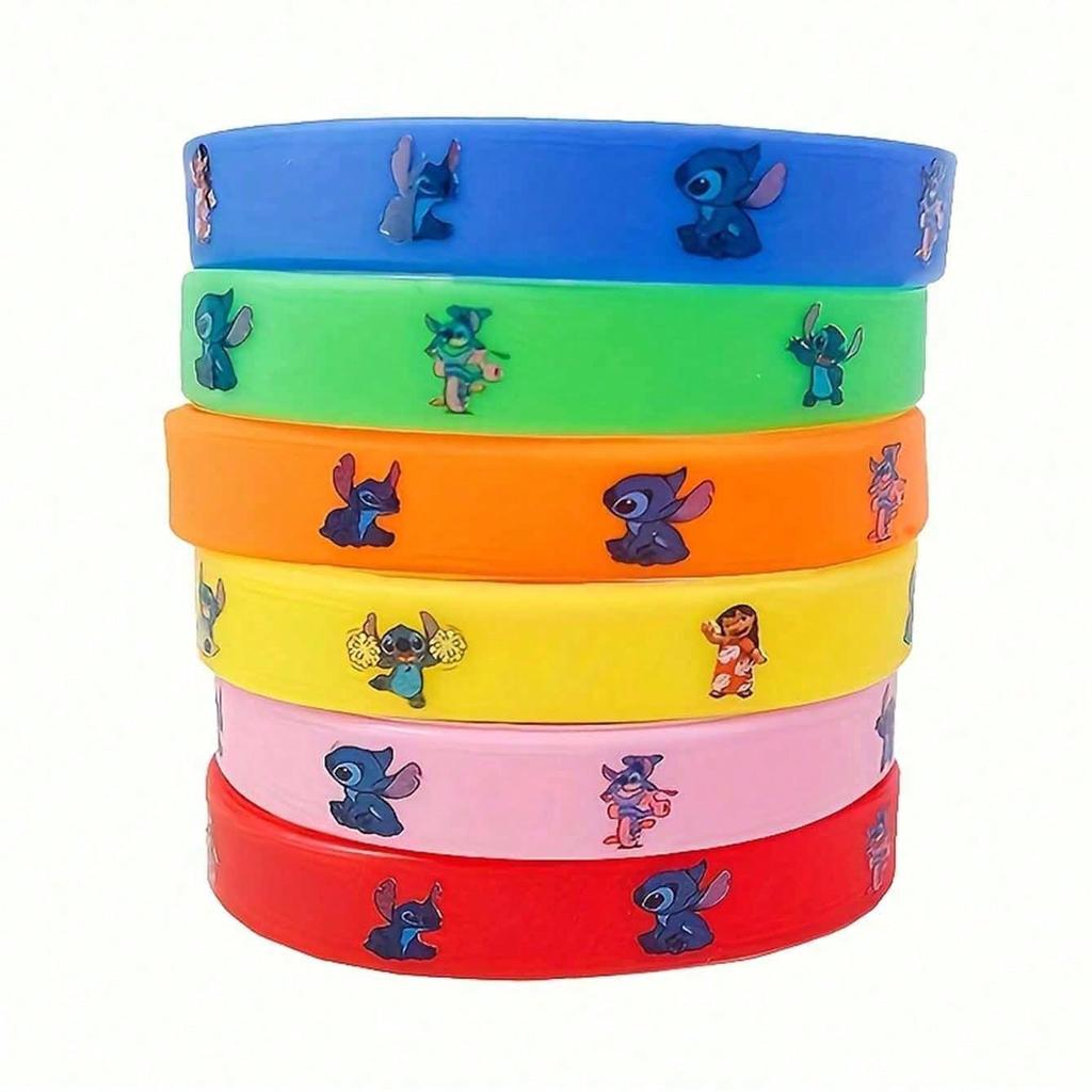 12Pcs Cartoon Stitch Party Favors Silicone Bracelet Classroom Rewards Prizes Goody Bag Stuff for Boys Girls Birthday Party Gifts