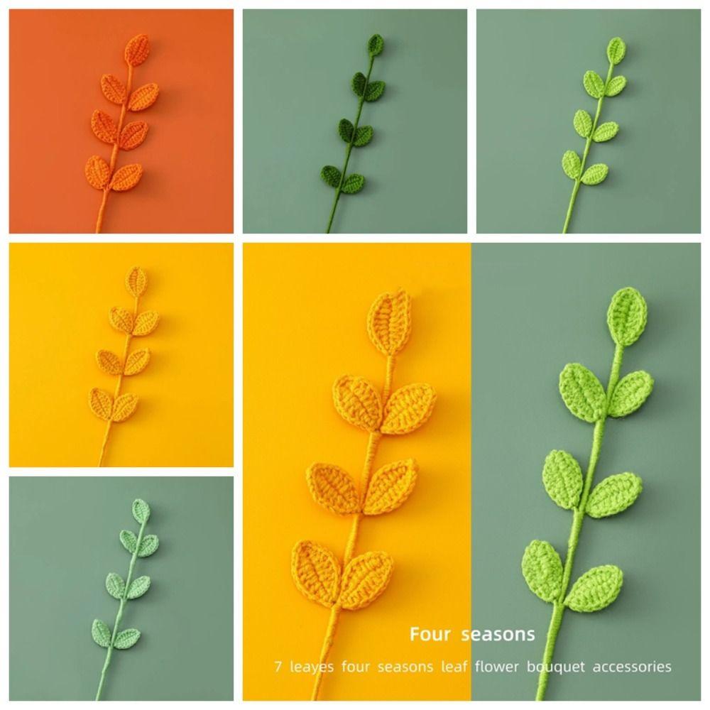 Handmade 3D Leaf Bookmark Knitted Leaf Book Page Marker High Quality Leaf Book Clip