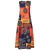 Plus Size Women Bohemian Vintage Floral Print Sleeveless Maxi Dress Casual Daily Wear V Neck