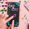Ibasenice Set of 40 Heart Sunglasses and Eyeglasses Resin Charms and Cabochons, 4.2cm, for DIY Handmade Crafts, Smartphone Cases, Hair Accessories,
