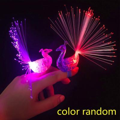 1 stk Peacock Finger Light Fargerike LED-lys-ringer Party Gadgets Barneleke til fest