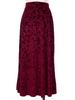 Women Retro Floral Print Skirt Elastic Waistband Solid Color Vintage Style for Wedding Party Banquet