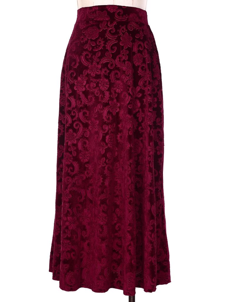 Women Retro Floral Print Skirt Elastic Waistband Solid Color Vintage Style for Wedding Party Banquet