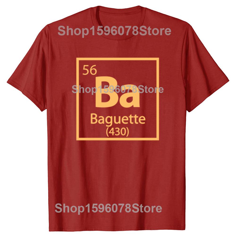

Funny Baguette Periodic Table Graphic Tshirts Men Womens Fashion Casual Tshirt 100 Cotton Loose Oversized T Shirt S