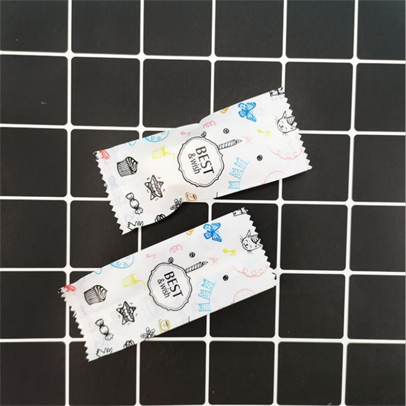 200Pcs Cartoon Animal Printed Handmade DIY Nougat Plastic Food Packing Candy Wrapping New Year Party Gift Bakery Bags