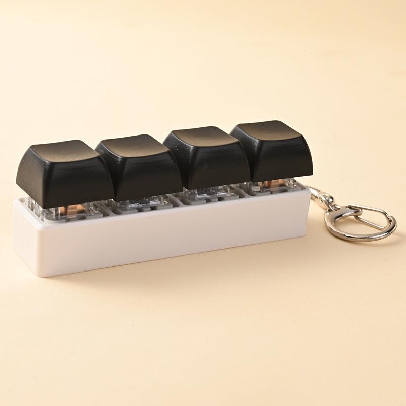 Cute 1 Buttons Keyboard Fidget Keychain Keyboard Clicker Mechanical Keyboard Keyring Stress Relief Toys Gift For Girlfriend