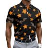 Men's Short Sleeve Halloween Printed Button Shirt, Casual Graphic Top