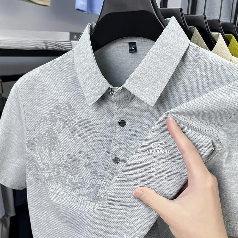 Casual Lapel Short-sleeved POLO Shirt Summer Loose All-match Breathable T-shirt