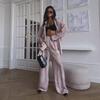 Autumn, Printed Suit Women's Fashion Tie-dye Loose Shirt Long-sleeved Trousers Two-piece Set