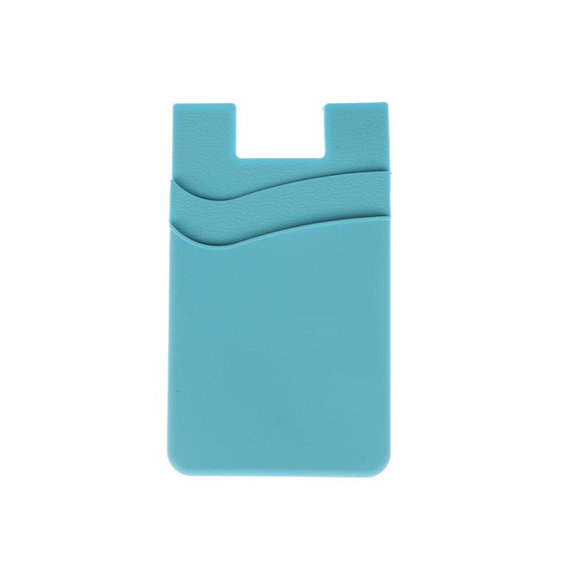 Double-Layer Silicone Mobile Phone Back Pocket Card Holder Case Pouch Adhesive Sticker Phone Back Cover Id Card Wallet Pocket