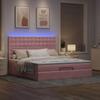 Ottoman Bed with Mattresses & LEDs Pink 160x200 Cm Velvet