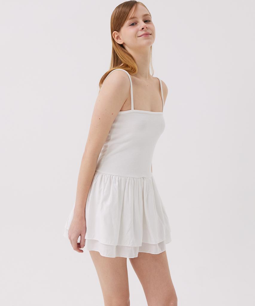 AWESOME STUDIO Layered Frill Sleeveless Dress Black
