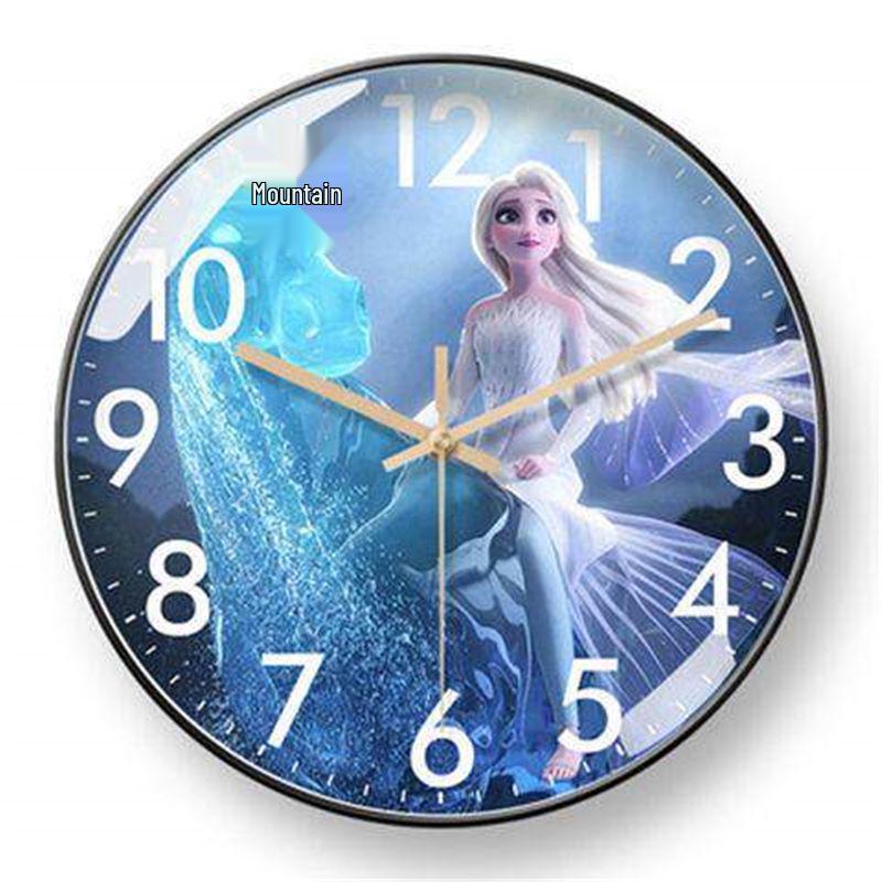 

Princess Elsa Frozen Wall Clock for Girls - Silent Quartz Clock for Children s Study Room 8 inch