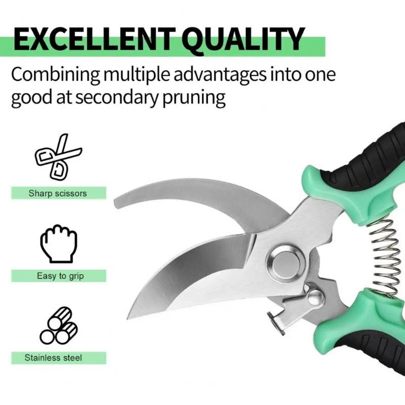 Garden Pruning Shears Stainless Steel Gardening Shears Tree Branch Cutter Snips Sharp Scissors for Cutting Flower Hedge Stem