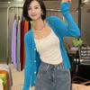 Women's Ice Silk Knit Cardigan - Short Style for Spring & Summer