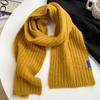 Wool gray scarf girls autumn and winter white knitted wool warm versatile high sense scarf white