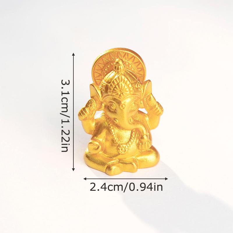 

1 шт. Украшение Бог со слоновьим хоботом Позолоченный подарок Мини-орнамент Религиозные статуэтки Ручная работа Смола Лотос Ремесло Вера золотой