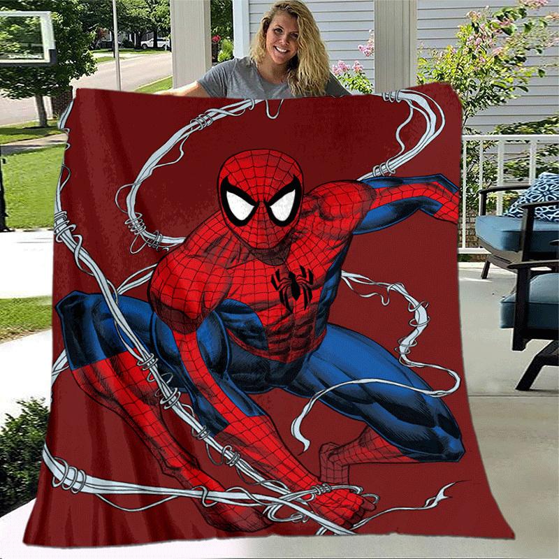 1pc Spider-Man Printing Blanket - Soft, All-Season Throw for Office Blanket, | Personalized Gift with Adorable Cartoon Design
