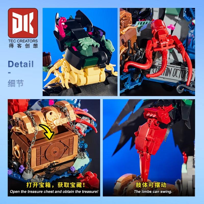 DK7068 Deep Sea Captain 1705pcs Famous Movie Series Models DIY Small-Piece Building Blocks Brick MOC Technical Assembly Toys