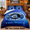 Set Biancheria da Letto 3 Pezzi con Motivo Hamburger SV, Nome Personalizzabile, Lenzuolo e Federe per Camera da Letto di Casa