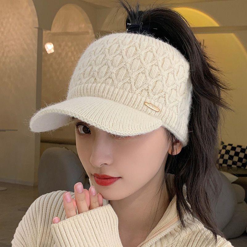 Fleece Thickened Empty Top Wool Cap Topless Cap Women's Autumn and Winter Warm Leisure Sports Hat
