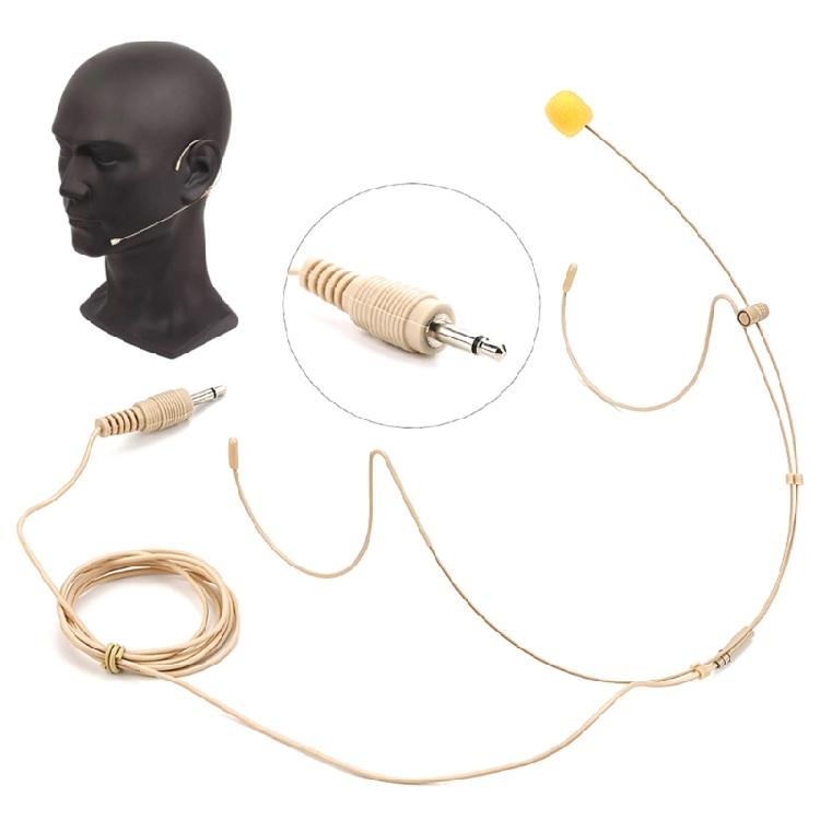 Headset Headworn Microphone Double Earhook Headworn Mic 3.5mm Thread Straight Head Microphone for Stage Performances