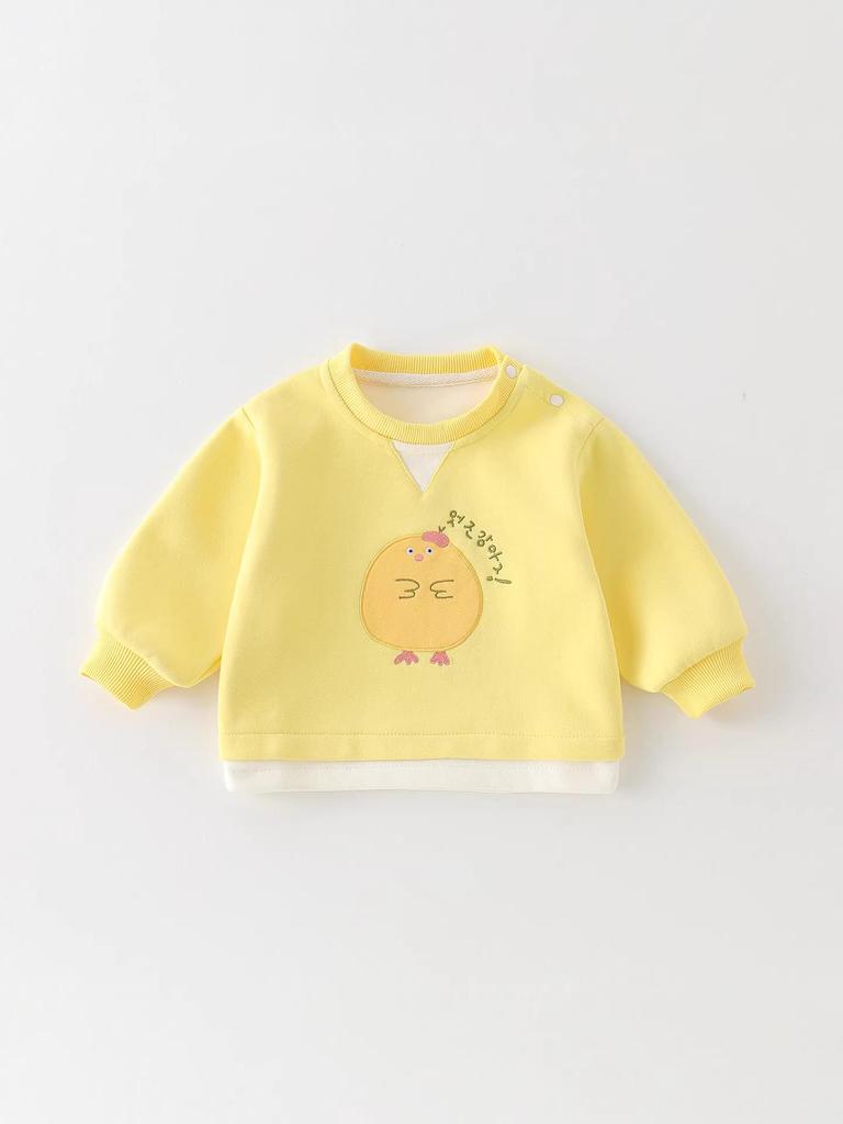 Spring/Autumn Cartoon Hoodie and Pants Set for Baby Boys (0-2 Years)
