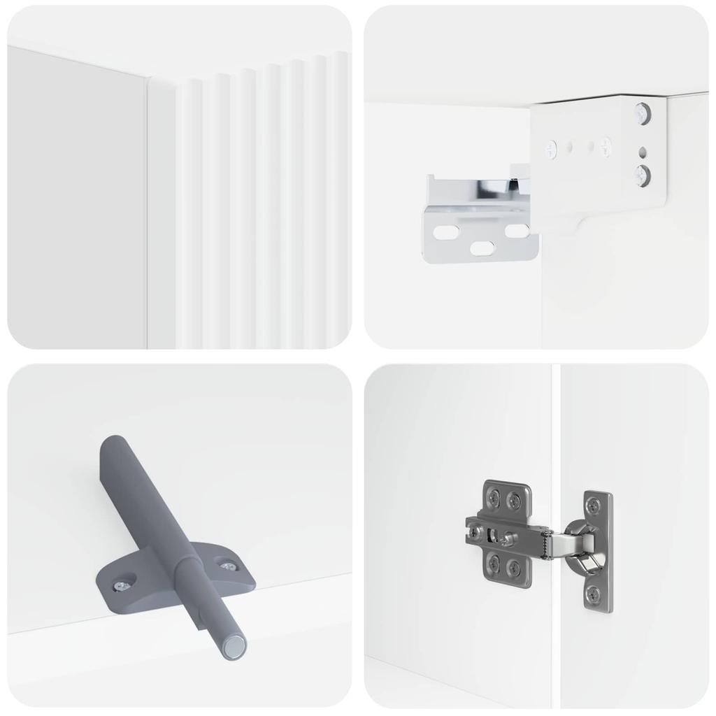 Bathroom Wall Cabinet ARNHEM White 30 X 31 X 59 Cm