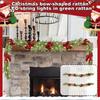 2.7m Christmas Rattan Garland Christmas Tree Accessories LED Lights Green Rattan