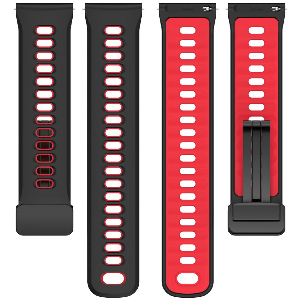 22mm Magnetic Buckle Dual Color Silicone Strap for Coros Pace 4/3/Apex 4 42mm/Apex 2 Pro/Apex Pro/Apex 46mm Quick Release Watch Band
