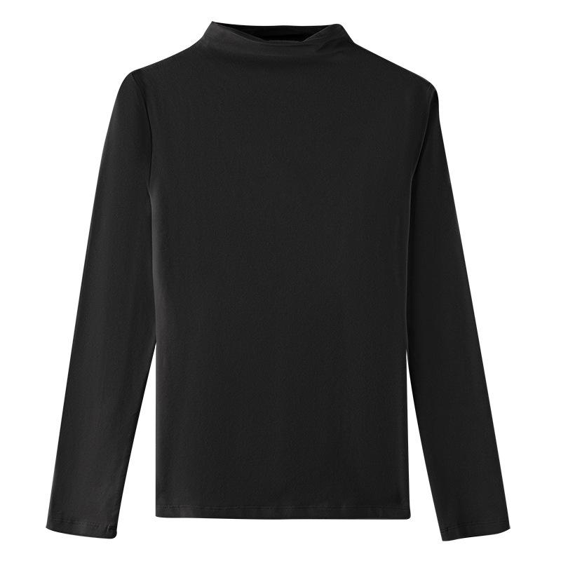 Autumn and Winter Women's New Style Warm and Western Solid Color Slim Long-sleeved T-shirt Bottoming Shirt Women