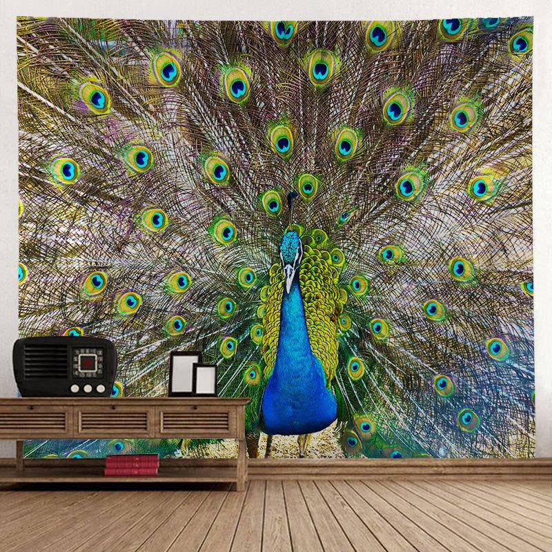 

Павлин лось простой художественный гобелен настенный в богемном стиле психоделическое колдовство искусство мультфильм домашний фон украшение стены 95x73cm