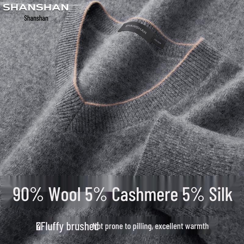 SHANSHAN Men's Merino Wool & Cashmere Blend Sweater