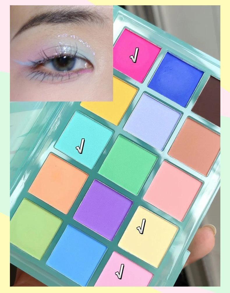 UCANBE Macaron 15-Color All-Matte Neon Eyeshadow Palette for Beginners