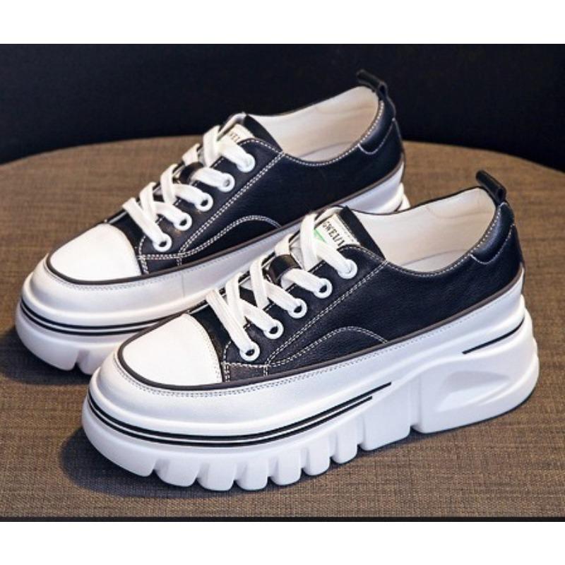 Thick-soled Shoes, Women's Shoes, Sports Women's Casual Shoes, Height-increasing Lace-up Single Shoes Devotion