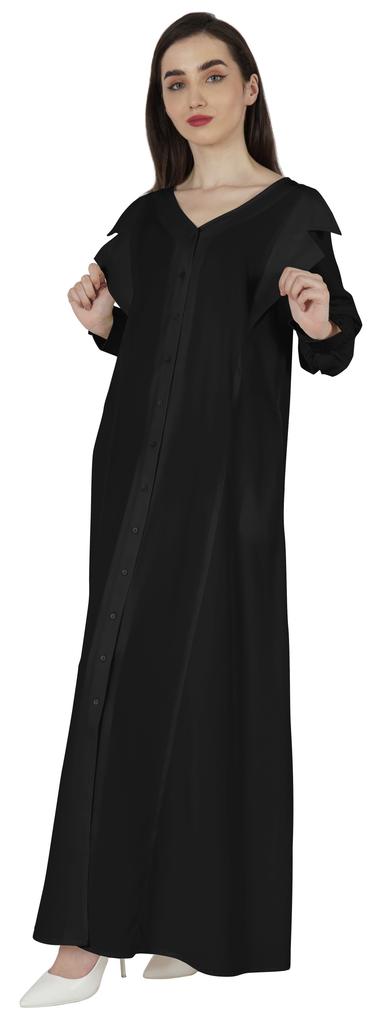 Bimba Abaya Islamic Prayer Dress With Hijab For Women's  Front Button Placket  Muslim