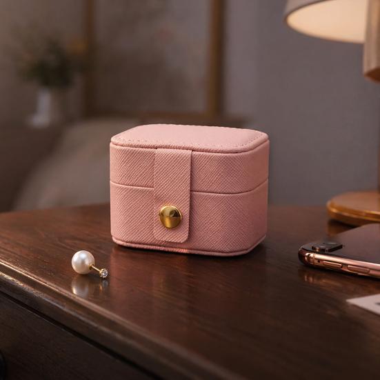 PU Leather Jewelry Storage Box, Mini Compact Gift Box, with Soft Scratch-Proof Interior Jewelry Case, for Rings Earrings Necklaces