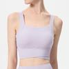Nude Feel Cross Back Shockproof Women's Sports Bra - Fixed Cup Fitness & Running Vest for High-Intensity Workouts