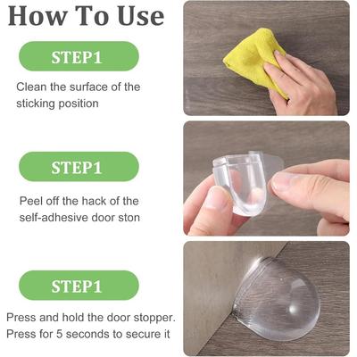 Door Stopper Punch-free Transparent Self Adhesive Door Holder Door Stop For Home Protect Walls And Furniture Accessories