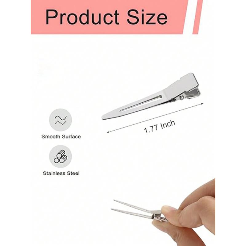 10pcs Women's Fashion Minimalist Convenient Y2K Style 3.54in Hollow Out Alloy Silver Hair Clips Claws Hairpins Hair Accessories