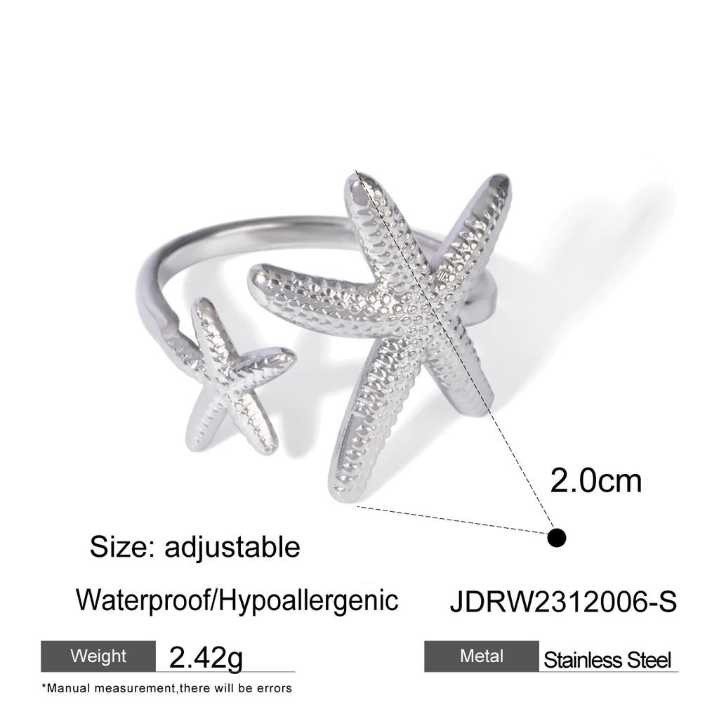 Ocean Jewelry Set Seashell Ring Necklace For Beach Vacation Electroplated Accessories