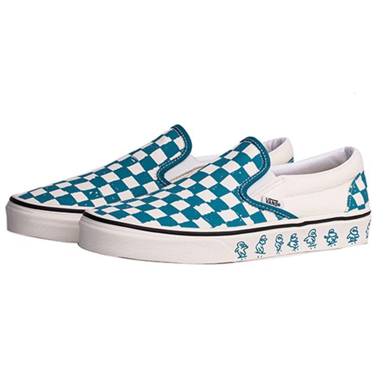 Vans Kakao Friends X  Slip On Blue Checkerboard Unisex Sneakers VN0A38F7TH0