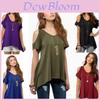 Chic Polyester Blend Round Neck Off-shoulder Batwing Sleeve T-shirt For Nightclub