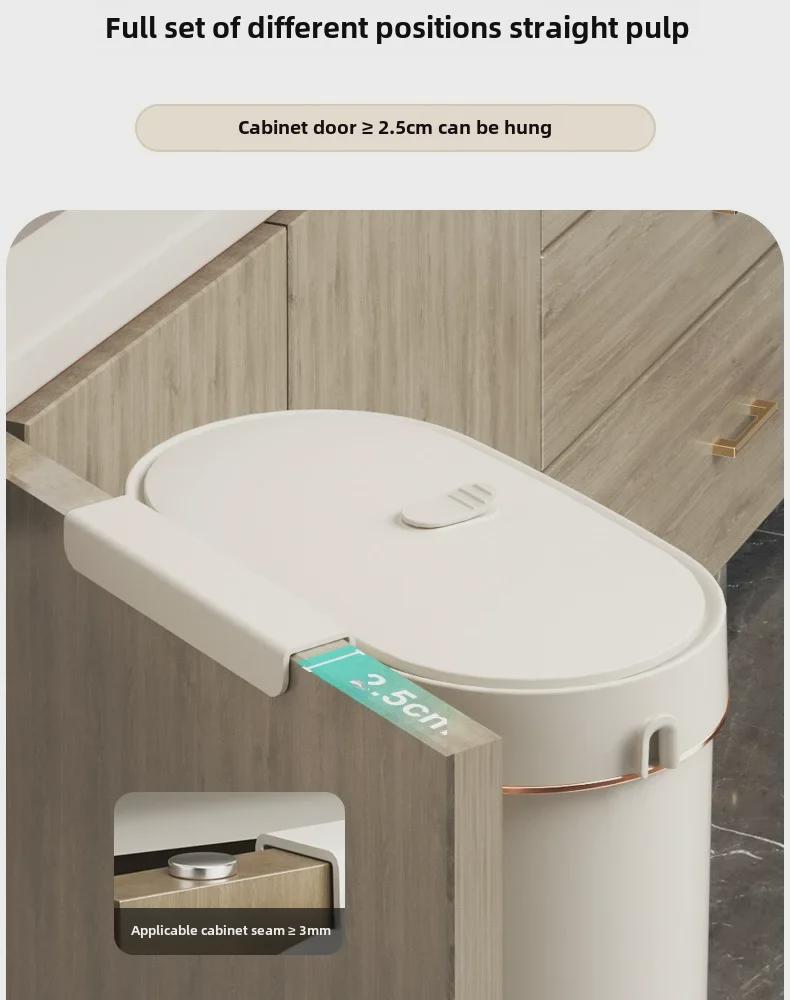 Wall-Mounted Kitchen & Bathroom Trash Can with Lid - Slim Design for Tight Spaces