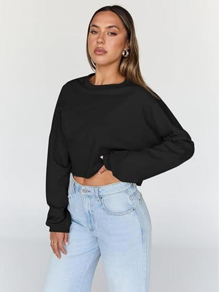 Women's Urban Style Autumn Polyester Pullover: Round Neck, Long Sleeve, Loose Fit
