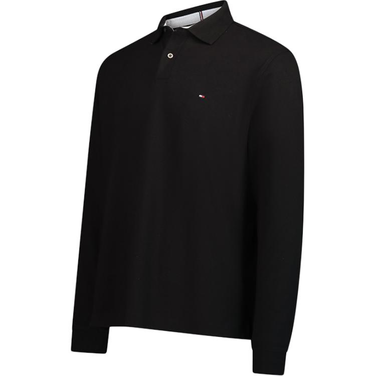 Tommy Hilfiger Classic Logo Solid Color Comfortable Fashion Casual Business Commuter Old Money Style Tennis Golf Long Sleeve Polo Shirt 78JB279-001